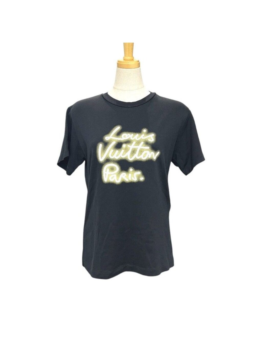 Louis Vuitton Short Sleeve T-Shirt Glow Signature Cotton Black